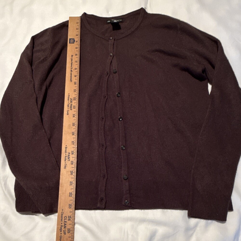 New York and Company Cardigan Sweater Womens XL Brown Acrylic Knit Button Front